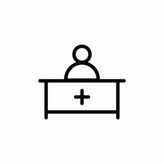 hospital reception icon sign vector