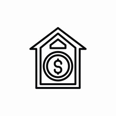 money house bank icon sign vector