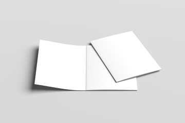 Elegant & Realistic catalog brochure mockup displayed on a white minimal background. Perfect for showcasing branding, print design, magazine layouts, or marketing presentations in a professional