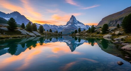 Cinematic Mountain Lake Reflection