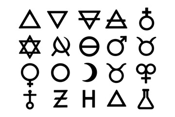 Collection of alchemical and astrological symbols.