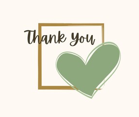 Card Thank you with heart 