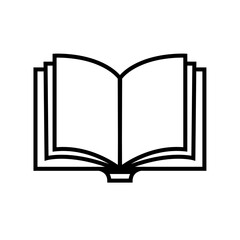 book vector logo illustration. black and white icon silhouette