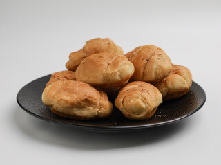 Mini croissant bread on a plate