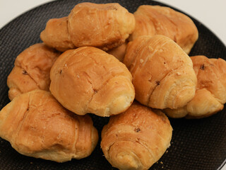 Mini croissant bread on a plate