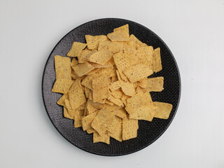 Crunchy chips on a plate