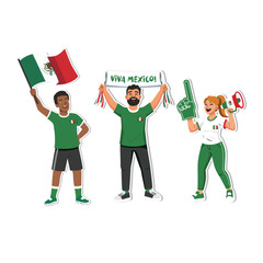Mexico Sport Soccer Fans Vector Illustration
