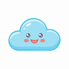 Adorable smiling cloud illustration brings a cheerful, lighthearted vibe to any project, perfect for children's designs, weather themes, and fun promotions