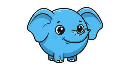 Obraz premium Cartoon elephant character illustration with big eyes and a happy expression