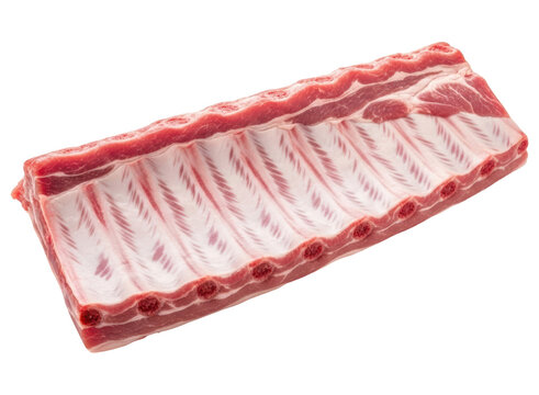 Fresh raw pork ribs rack, ready for cooking, a delicious cut of meat - Powered by Adobe