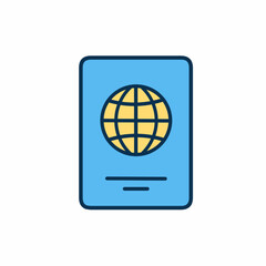 Passport Icon Illustration for Travel and Identification