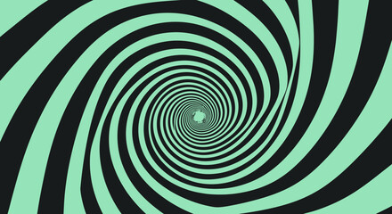 Hypnotic swirling spiral tunnel illusion background.