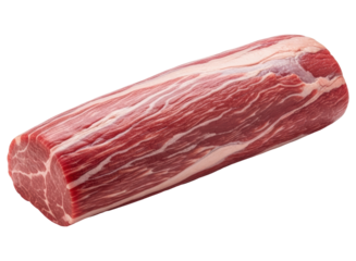 Fresh raw beef tenderloin roast with visible marbling ready for cooking