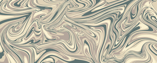 Abstract horizontal background with colorful waves. Trendy vector illustration in style retro 60s, 70s. Pastel colors