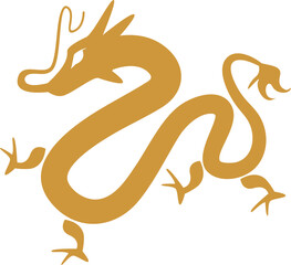Obraz premium Golden Chinese Dragon Illustration 