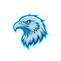 Modern Detailed Eagle Circuit Board Technology Futuristic Mascot Character Illustration