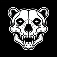 Bear Skull sticker Vector Illustration