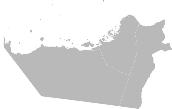 Emirate of Abu Dhabi, UAE (United Arab Emirates) – administrative vector map with municipality boundaries (Web Mercator projection, PPT-compatible & fully editable)