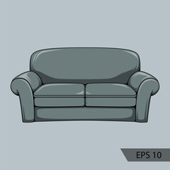 Sofa - Colored vector image