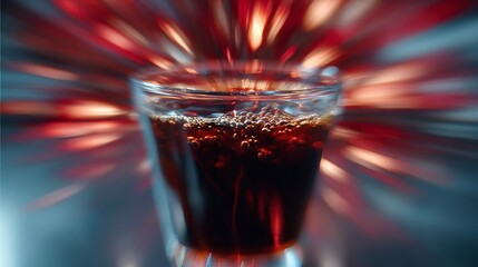 Dark drink shot glass closeup