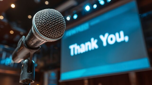 Microphone and thank you message