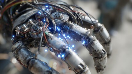 Fototapeta premium Robotic hand close up