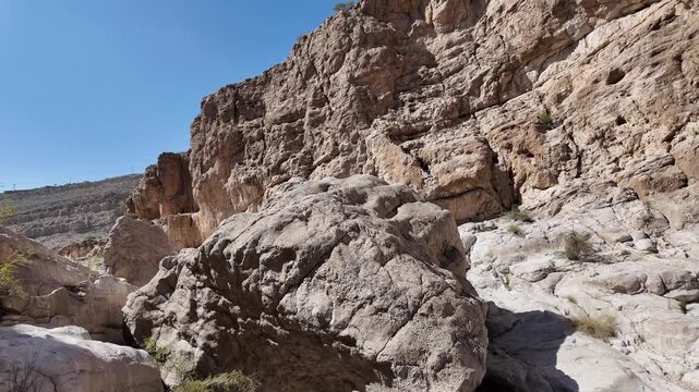 Wadi Bani Khalid is&nbsp;a popular tourist destination in Oman, known for its lush oasis, clear turquoise pools, and rugged mountain scenery.
