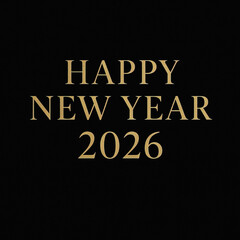 Obraz premium Happy new year 2026 gold text greeting message