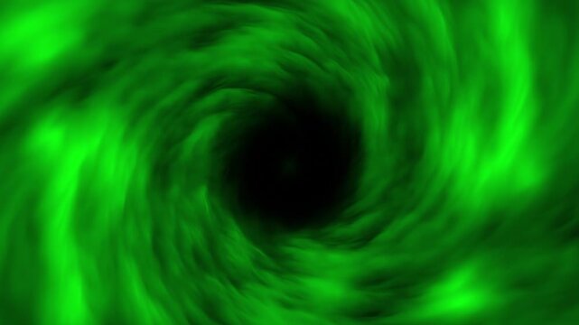Spiral Green Smoke Vortex Simulation Tunnel for a Mysterious, Spooky or Cinematic intro