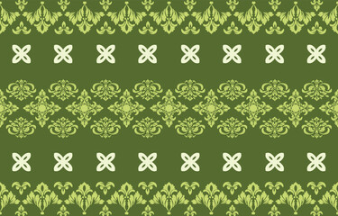 Elegant luxury damask seamless pattern with vintage floral ornament, suitable for wallpaper, packaging, wedding invitations, and fabric design.	