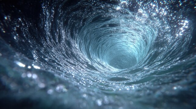Abstract Underwater Vortex: Mesmerizing Swirl of Water Creating a Dynamic and Captivating Visual Experience