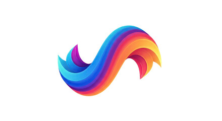 Abstract colorful wave graphic with transparent background for design elements
