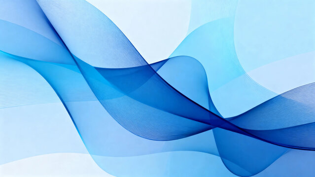 Abstract blue wave pattern with flowing lines and gradient shades