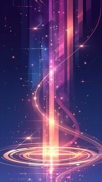 Wallpaper background illustration poster in light and shadow, Jewelry and diamond theme, stage, Korean KPop style, purple, pink and black