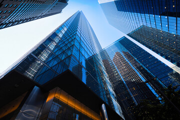 Fototapeta premium Toronto financial district skyline panorama with luxury condos and financial offices