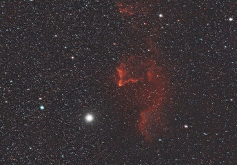Sh 2-185 Ghost Nebula, an H II region centered on the massive star system Gamma Cassiopeiae (&gamma; Cas) in the northern constellation Cassiopeia