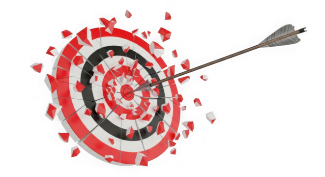 Arrow Shatters Bullseye Target With Explosive Impact