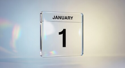 January 1st Modern Glass Calendar For New Years Day