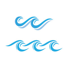 Water wave dynamic icon set logo template with R Letter Concept for nature brand product, element event