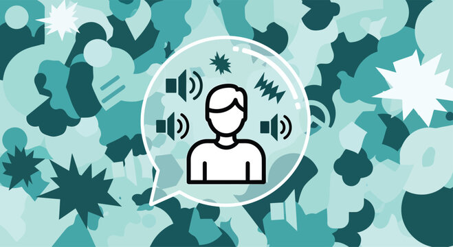 Person surrounded by sound waves experiences sensory overload in a chaotic environment, representing mental health challenges and the need for awareness.