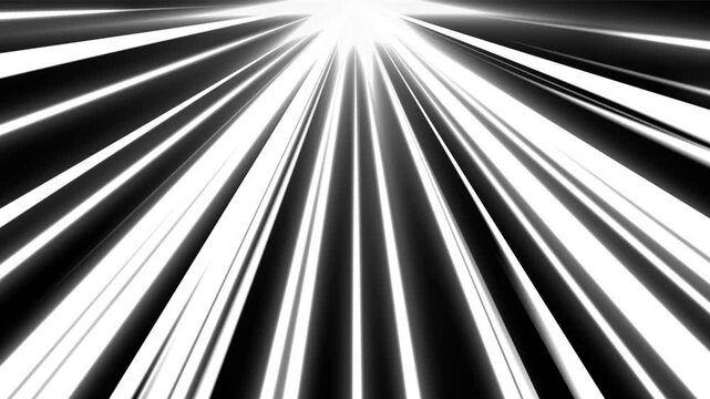 Anime speed line background animation on black. Radial Comic Light Speed Lines Moving isolated background. powerful speed lines 