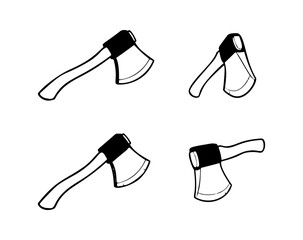 Fototapeta premium Set of axes in doodle style. Vector illustration