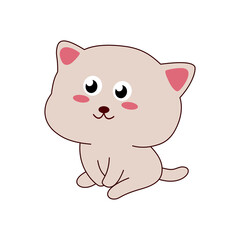 cute gray cat sticker for children