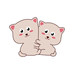 cute gray cat sticker for children