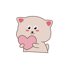 cute gray cat sticker for children