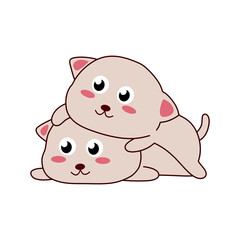 cute gray cat sticker for children