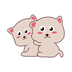 cute gray cat sticker for children