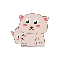 cute gray cat sticker for children