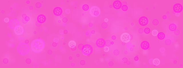 Bright Magenta Abstract Pattern with Blurry and Sharp Snowflake-like Circles Creating a Festive Bokeh Effect