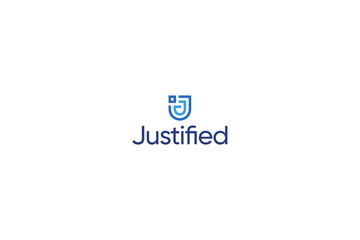 Letter J line art technological pixel dot simple logo 